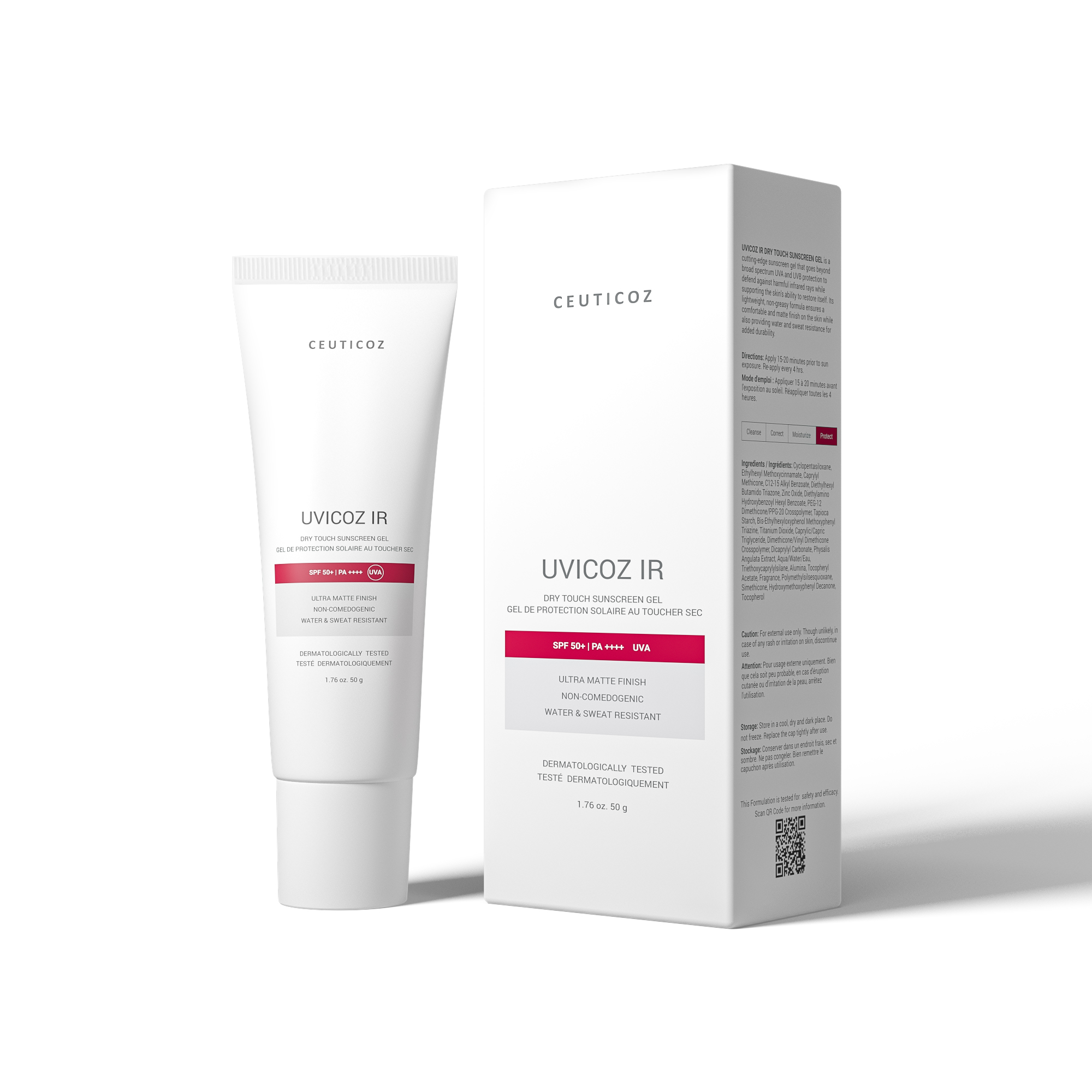Uvicoz IR Dry Touch Sunscreen Gel - White BG
